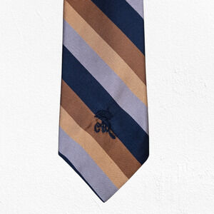 60s Vintage Black Bronze Diagonal Striped Countess Mara USA Made Silk Neck Tie